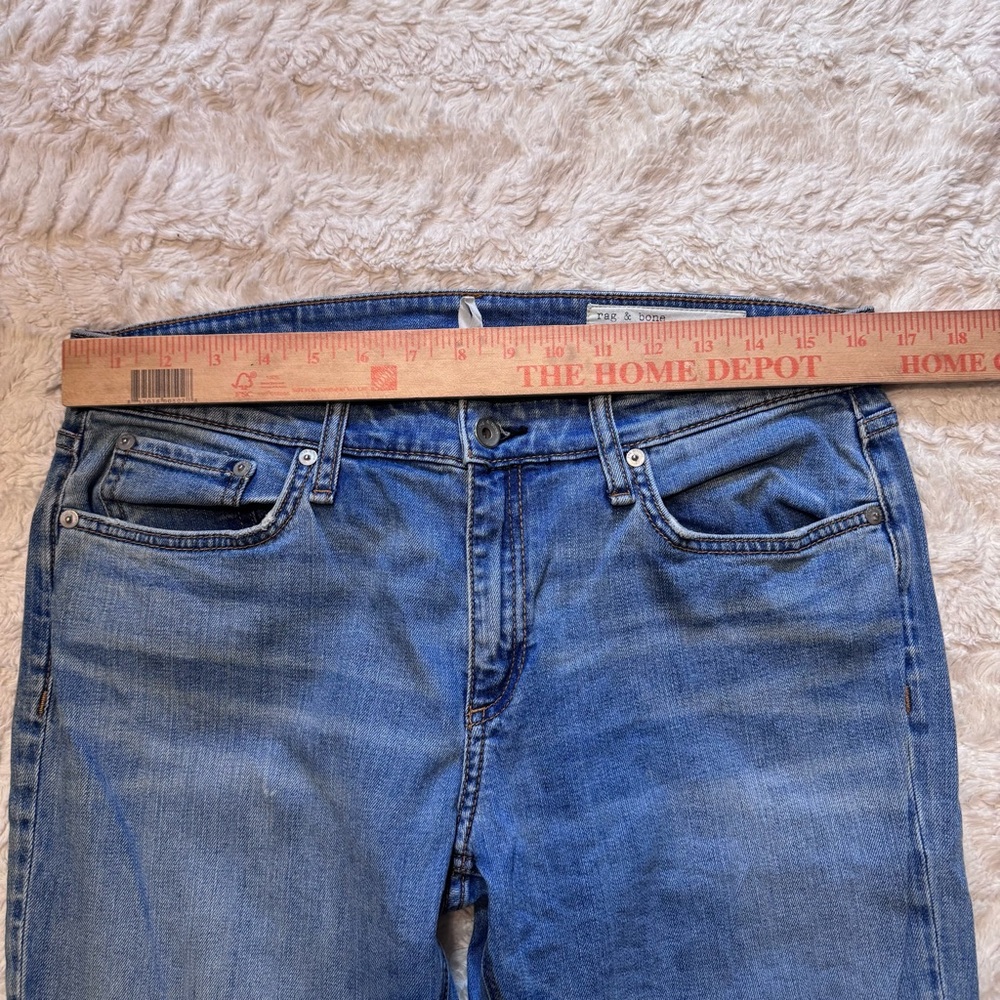 Rag & Bone Dre Low-Rise Slim Boyfriend Jeans Light Wash Distressed Size 29 - Picture 4 of 8